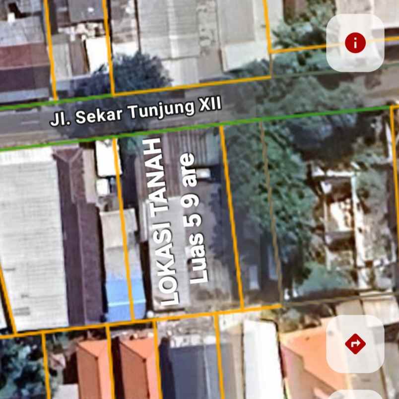 dijual tanah jl sekar tunjung