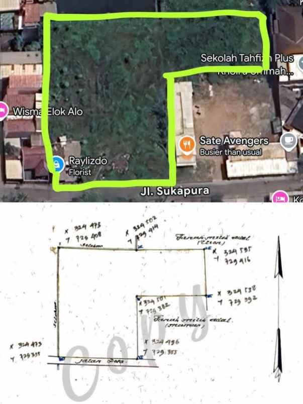 dijual tanah jl sukapura mengger