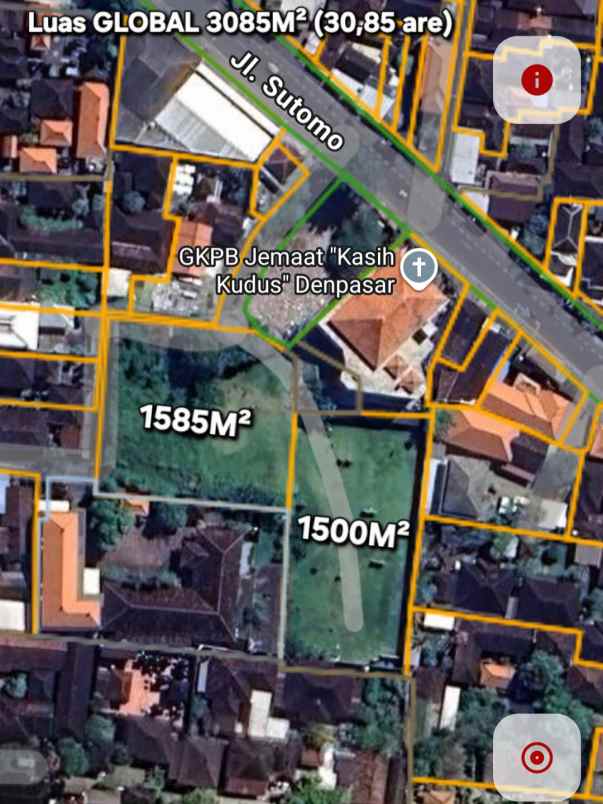 dijual tanah jl sutomo