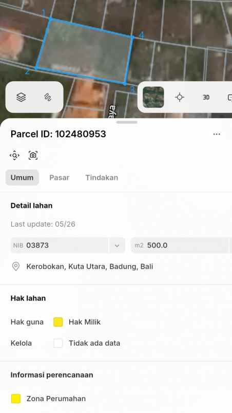 dijual tanah jl tirta jaya