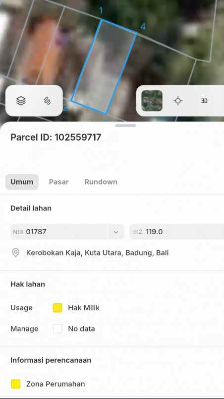 dijual tanah kerobokan kaja