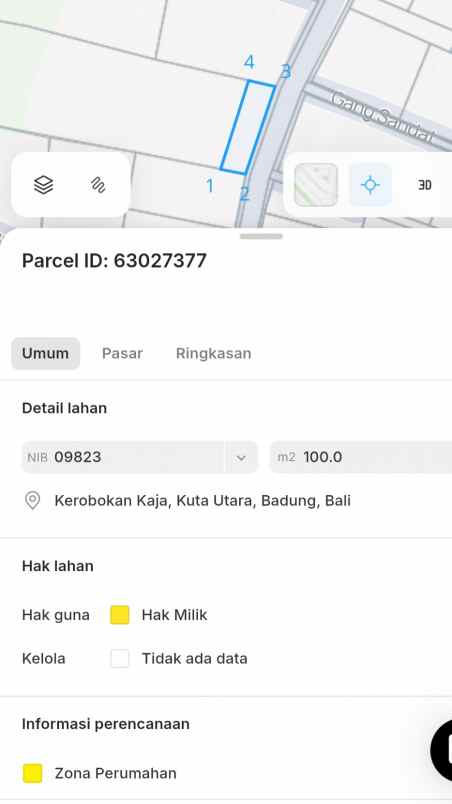 dijual tanah muding mekar