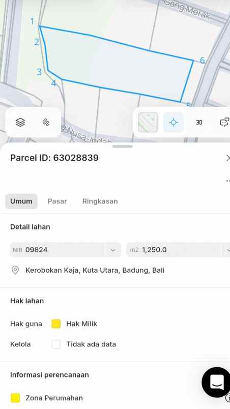 dijual tanah muding mekar