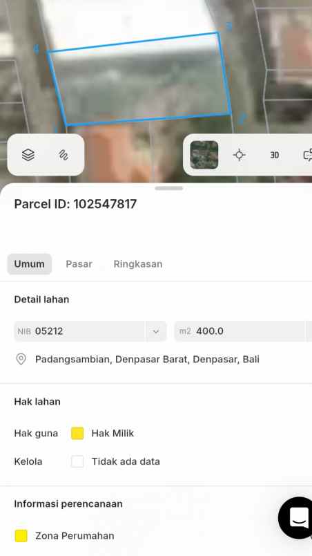 dijual tanah padang griya
