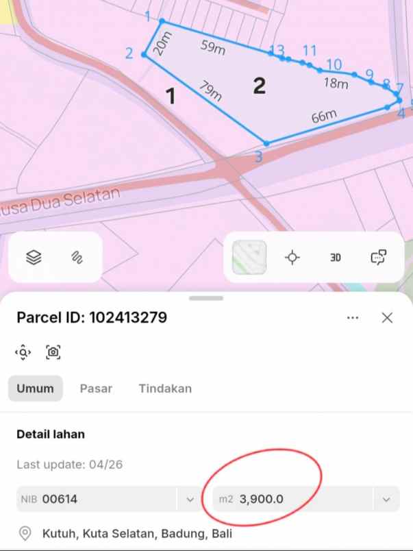 dijual tanah pantai pandawa