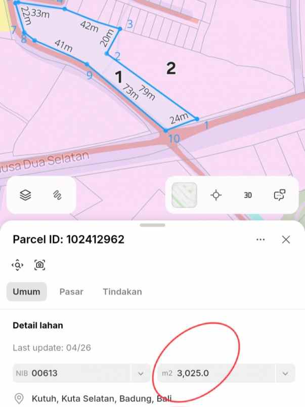 dijual tanah pantai pandawa