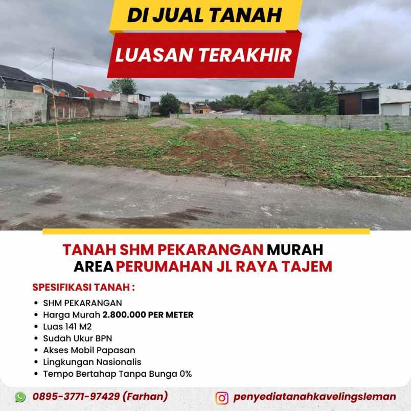 dijual tanah pucanganom wedomartani