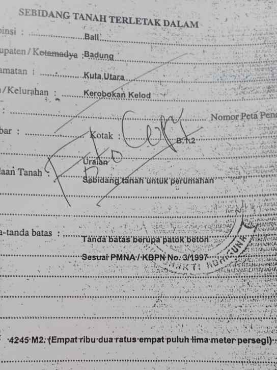 dijual tanah teuku umar barat