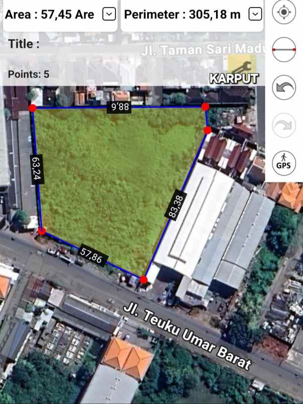 dijual tanah teuku umar barat