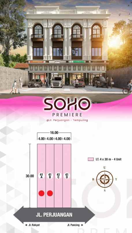 dijual villa jalan bilal ujung