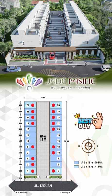 dijual villa jalan taduan mmtc pancing
