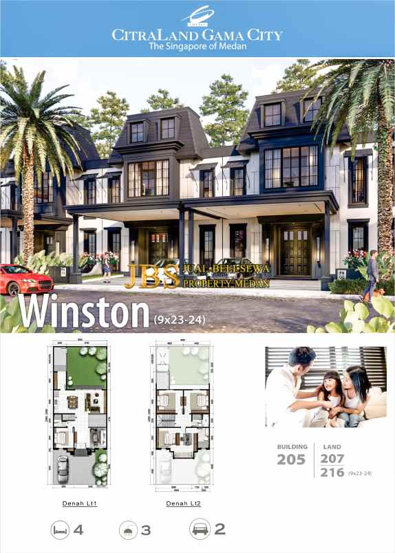 dijual villa komplek citraland gama