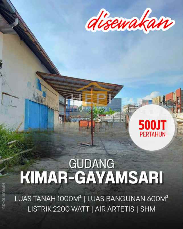 disewakan gudang di kimar gayamsari semarang