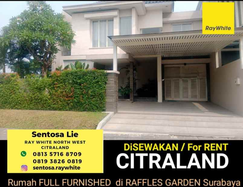 disewakan rumah jalan raffles