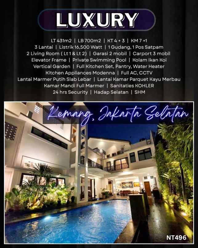 jual rumah mewah kolam renang kemang jakarta selatan