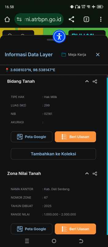 jual tanah 13x23 di serba jadi sunggal