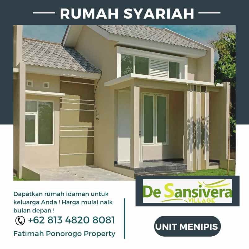minimalis syariah rumah satu lantai di ponorogo