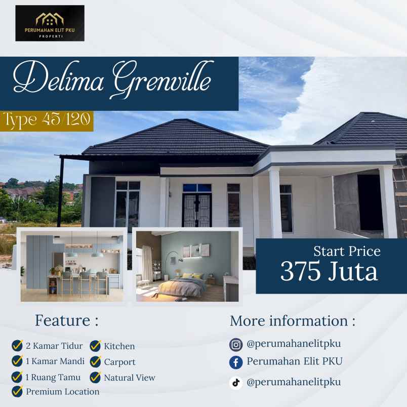 Perumahan Cluster Delima Grenville Type 45120