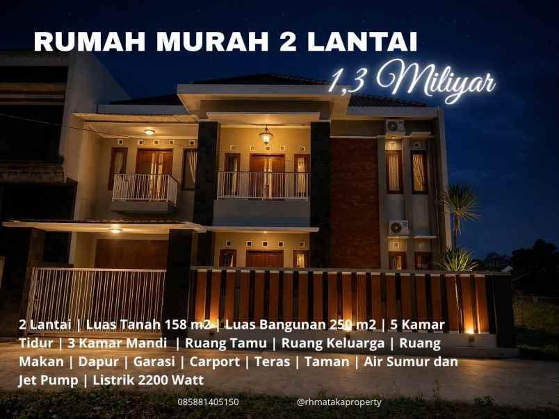 rumah 2 lantai murah 1 3 miliyaran saja di kalsan