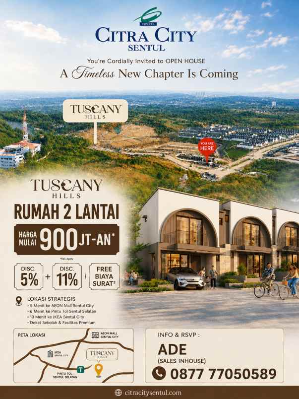 rumah 2 lantai view gunung