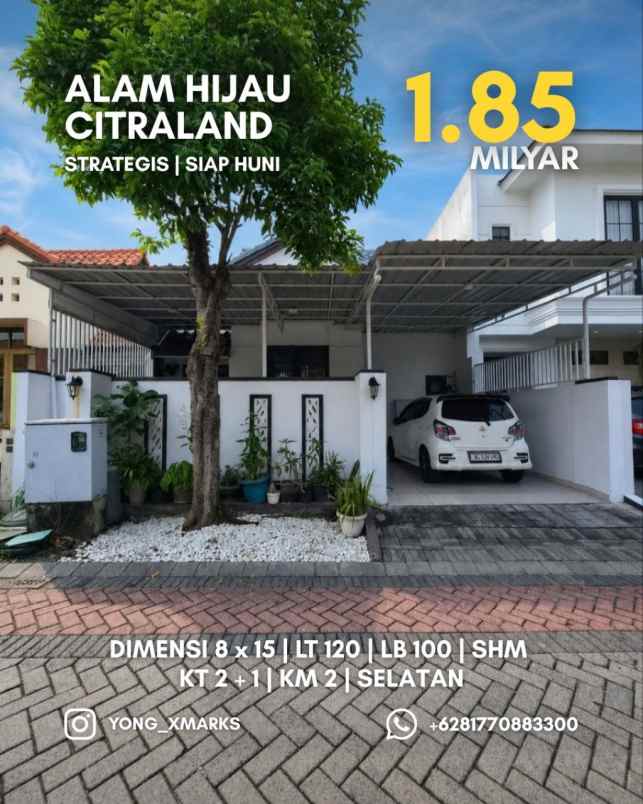 rumah alam hijau citraland strategis siap huni
