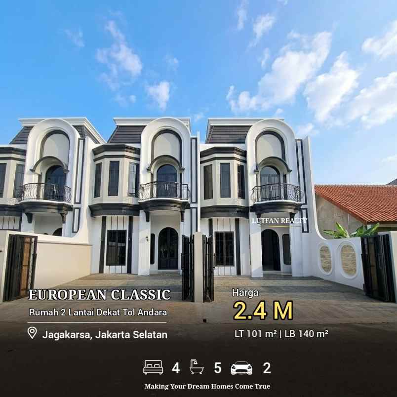 rumah european classic non cluster dekat tol andara