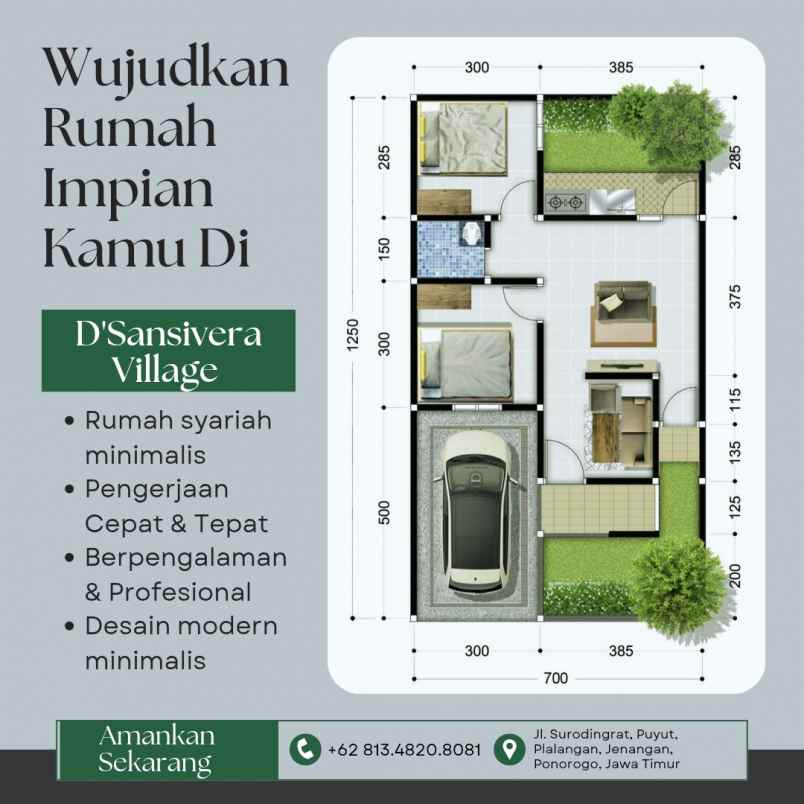 rumah minimalis syariah satu lantai ponorogo