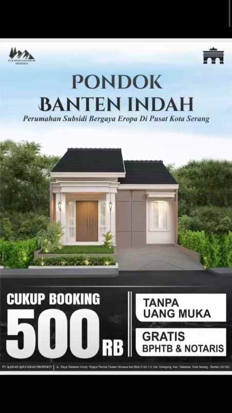 rumah pondok banten indah di kota serang
