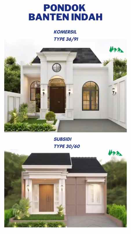 rumah pondok banten indah di kota serang