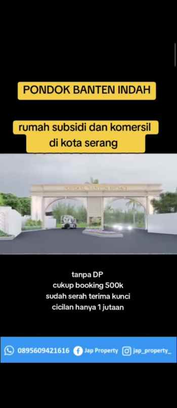 rumah pondok banten indah di kota serang