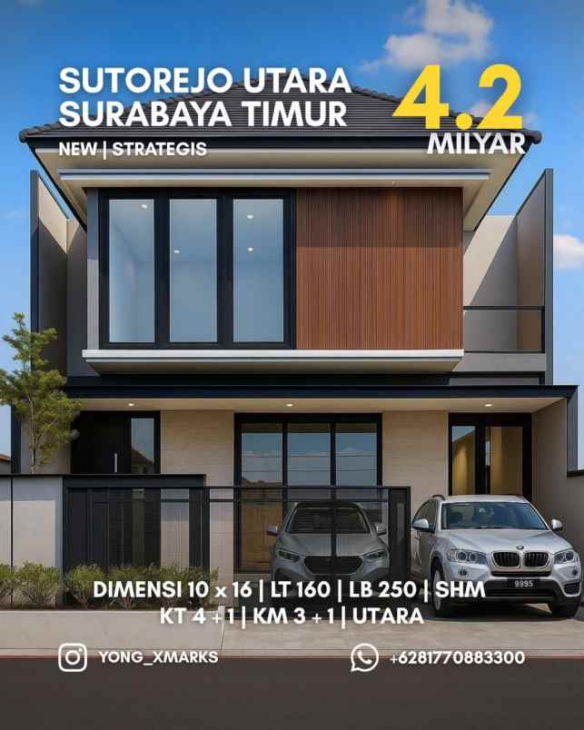 rumah sutorejo utara new mewah strategis