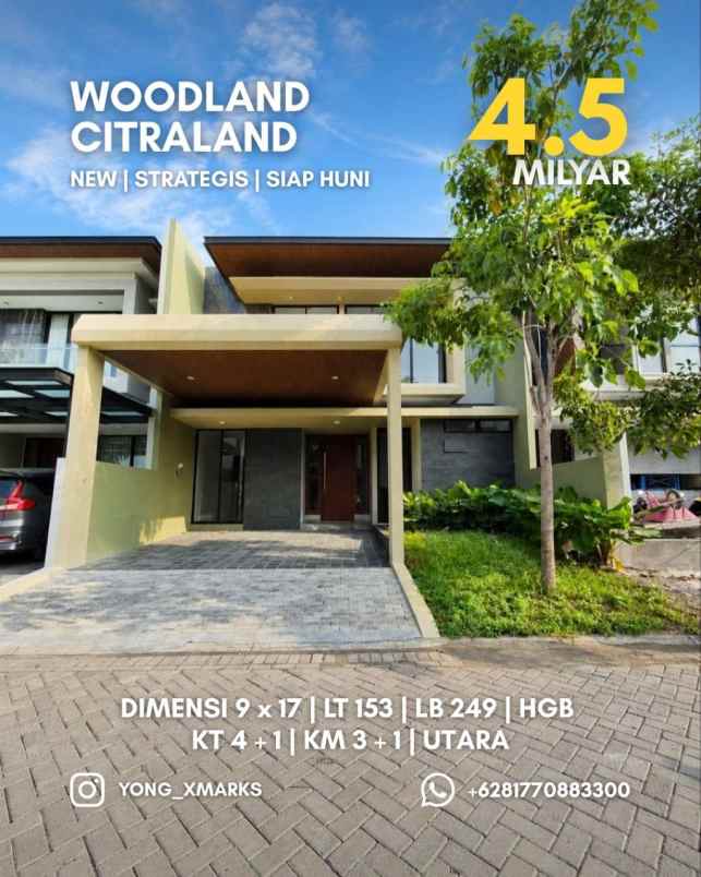 rumah woodland citraland new siap huni