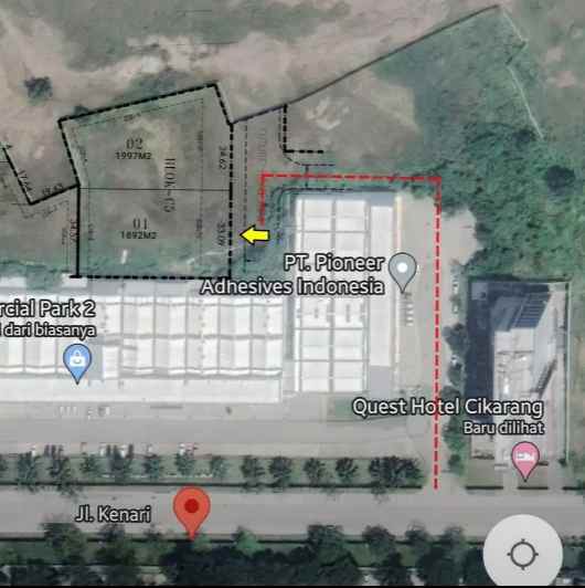 tanah jl kenari jaya delta