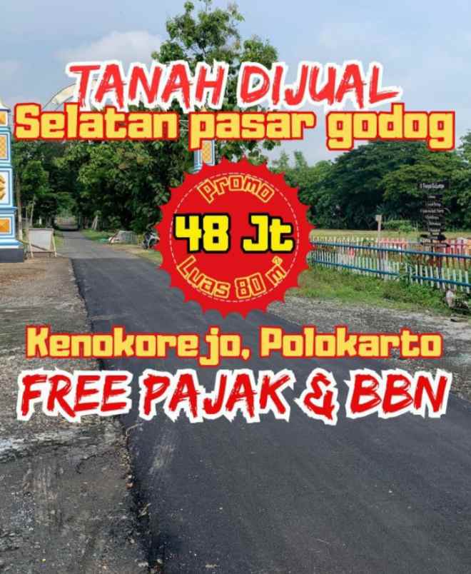 tanah murah dekat pasar godog polokarto