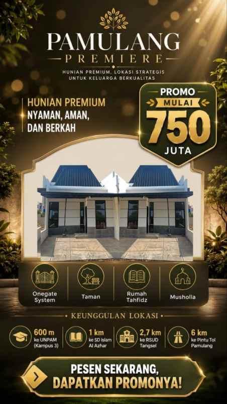 750 juta sudah bisa punya rumah syariah di pamulang