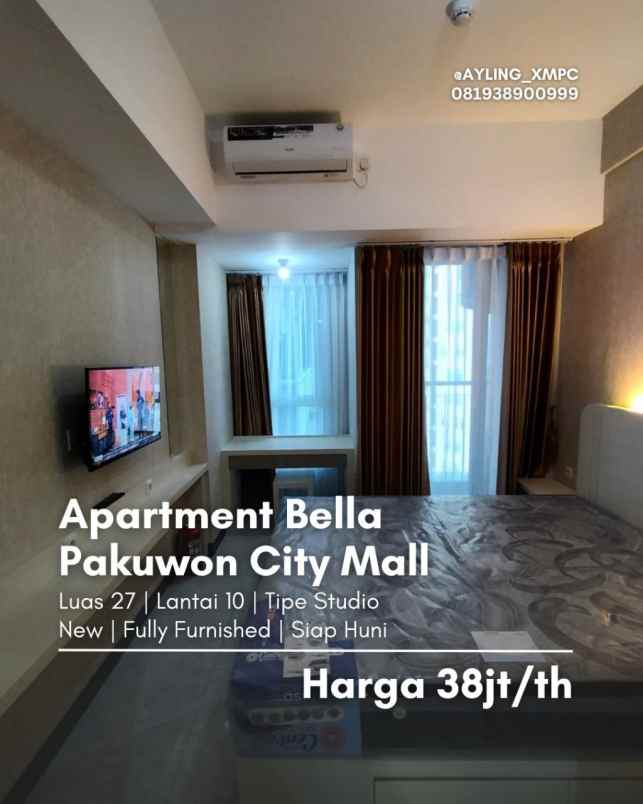 apartment bella pakuwon city mall new fully furnished
