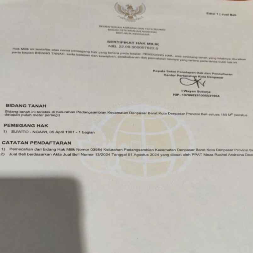 dijual 1 8 are jl gunung talang padangsambian denpasar