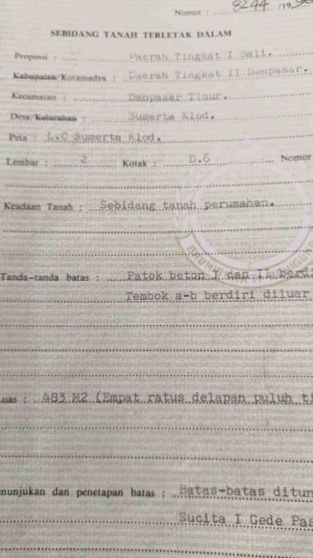 dijual 4 83 are jl drupadi sumerta klod renon denpasar