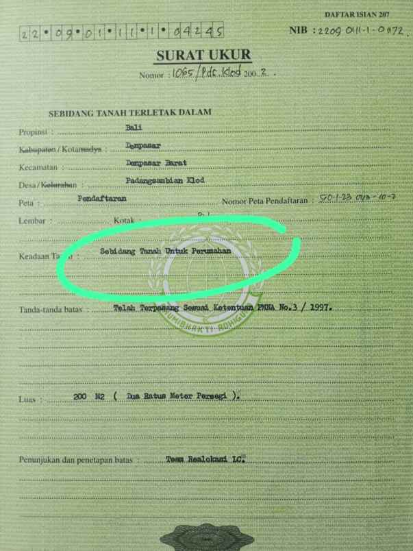 dijual 4 83 are jl drupadi sumerta klod renon denpasar