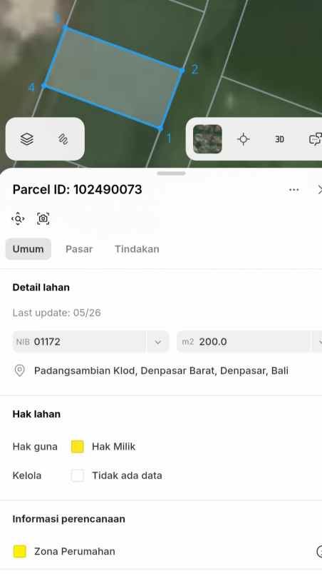 dijual 4 83 are jl drupadi sumerta klod renon denpasar