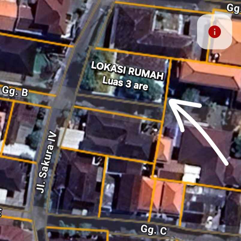 dijual 5 are free rumah lama jl sakura suli denpasar