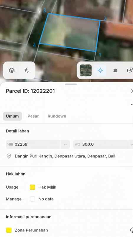 dijual 5 are free rumah lama jl sakura suli denpasar