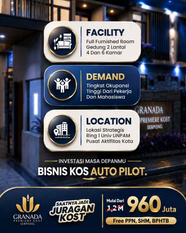 dijual kost serpong tangsel banten
