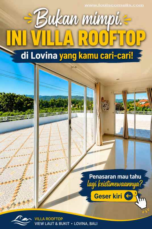 dijual rugi villa 800 m view laut bukit di lovina bali