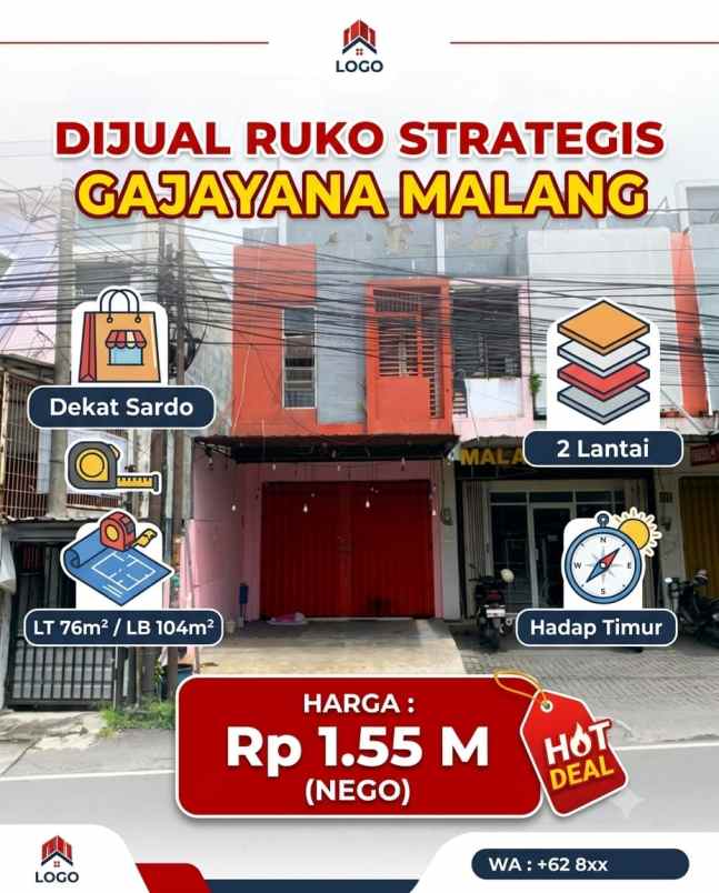 dijual ruko strategis jalan gajayana malang