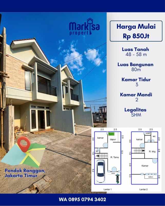 dijual rumah baru di pondok ranggon jakarta timur