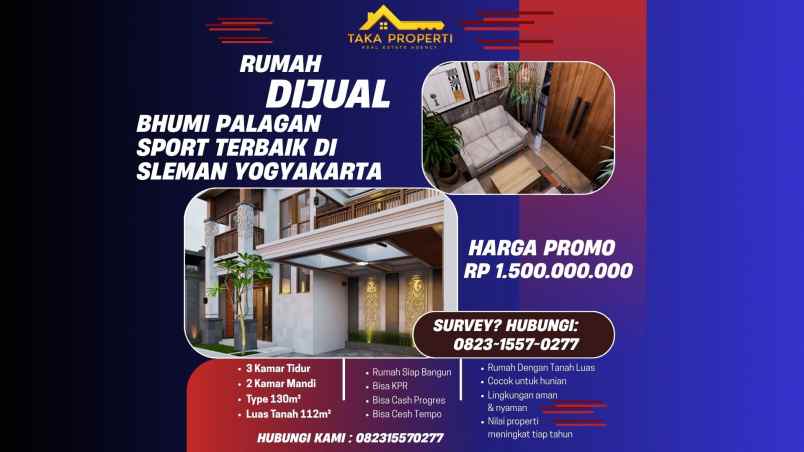 dijual rumah bhumi palagan jl kesatuan