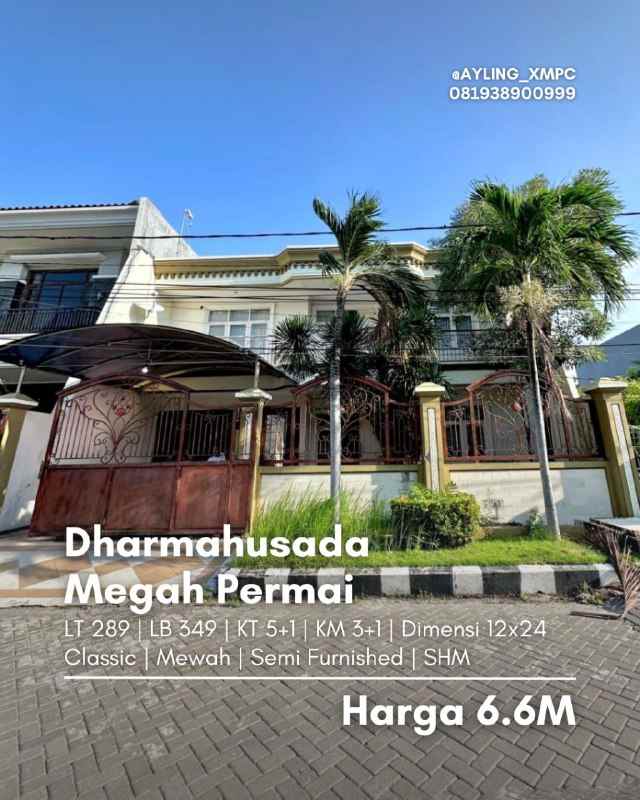 dijual rumah dharmahusada megah permai