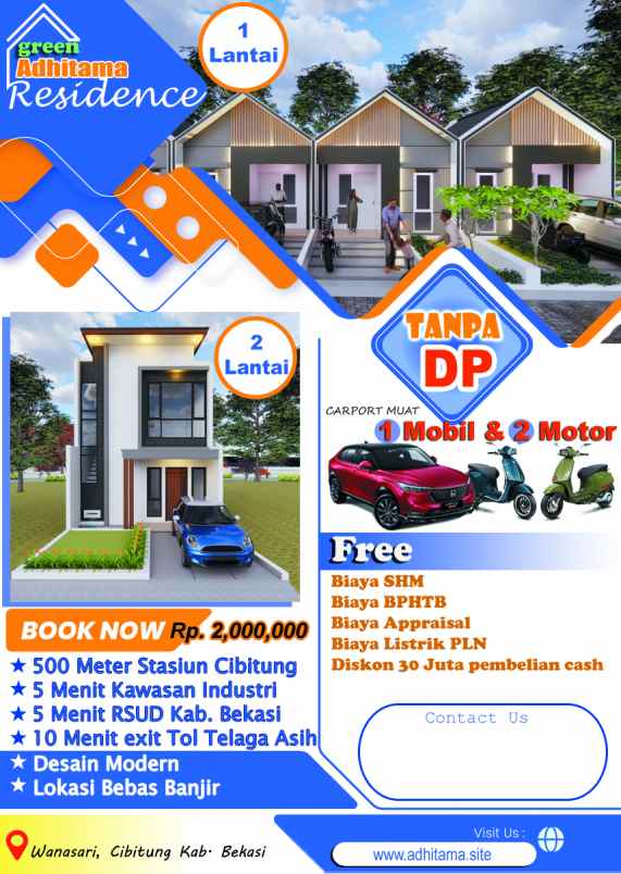 dijual rumah green adhitama wanasari