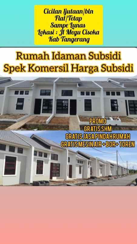 dijual rumah jalan raya megu cisoka